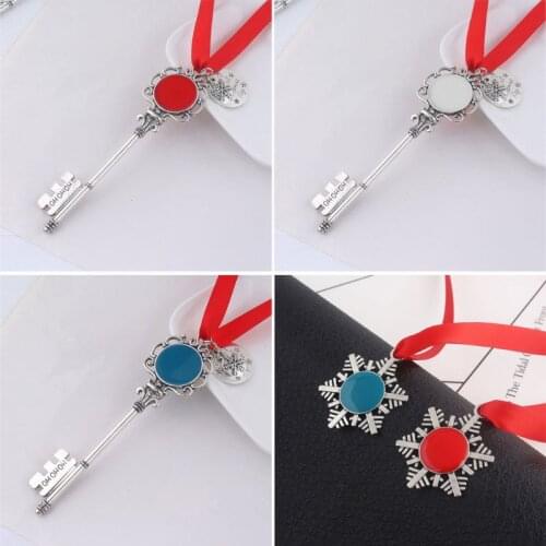 Christmas Santa Key Chain Santa Claus Door Key Ornament with Ribbon Bow