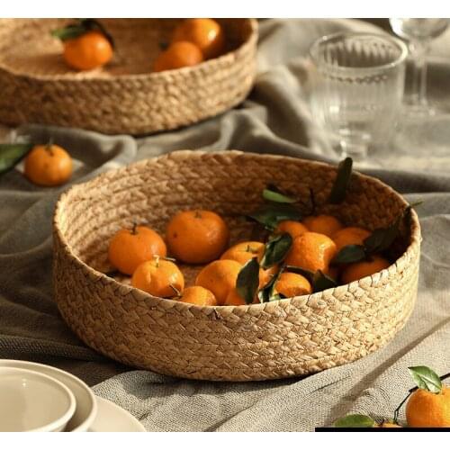 Straw Baskets Of Fruit To Receive Basket Home Bathroom Desktop Sundry Snacks Toy Storage Baskets Of Disc Basket