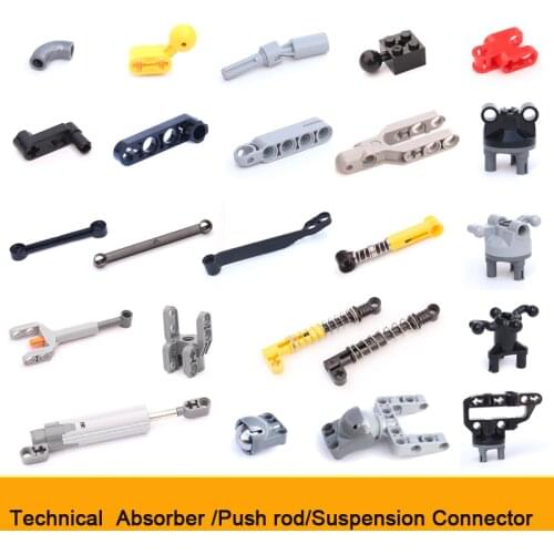 Technical Absorber /Push Rod /Suspension Connector Building Blocks MOC Parts ToyFor Kids 2825/15459/18404/25214/32005 10pcs/Lot
