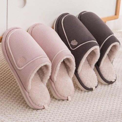 Warm Slippers Women Men Indoor Floor Flat Shoes Spring Autumn Winter Warm Home Cotton Plush No-slip Slipper