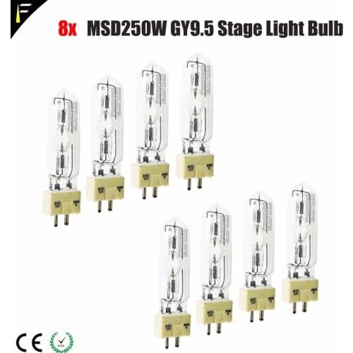 8pcs/lot Standby Replacement Lamps Traditional Computer Moving Head Bulb MSD / NSK / MSR 250w Mental Halide Lamps 250 wattage