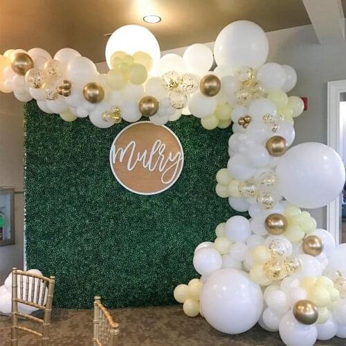 122pcs DIY Macaron Yellow White Balloon Garland Arch Kit Metal Gold Latex Balloons Wedding Birthday Baby Shower Party Decoration