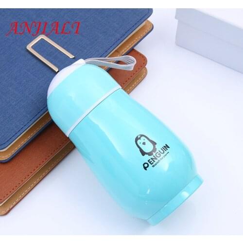 300ml Insulated Water Bottle Cute Penguin Garrafa Termica Kids Mini Thermal Bottle Stainless Steel Child Vacuum Flasks Thermocup