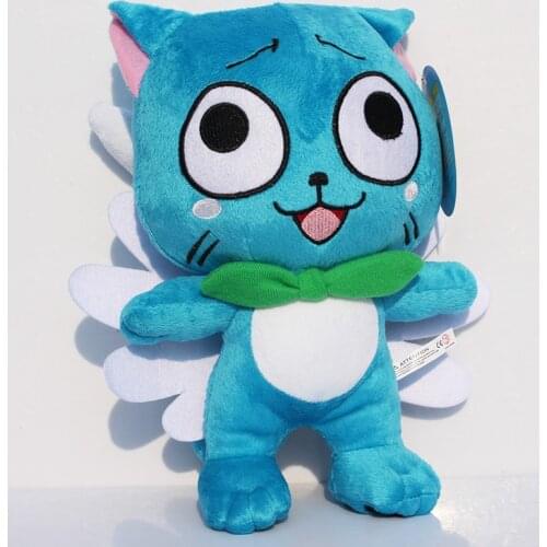 5pcs/lot Anime Fairy Tail Happy Blue Cat Plush Toys Soft 12"30cm Dolls with Tag Birthday Gift for Children