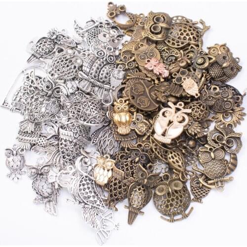 50g 100g Mixed Charms Pendants Owl Animal for Bracelets Necklaces Anklet DIY Accessories for Wholesale Craft Jewelry Making