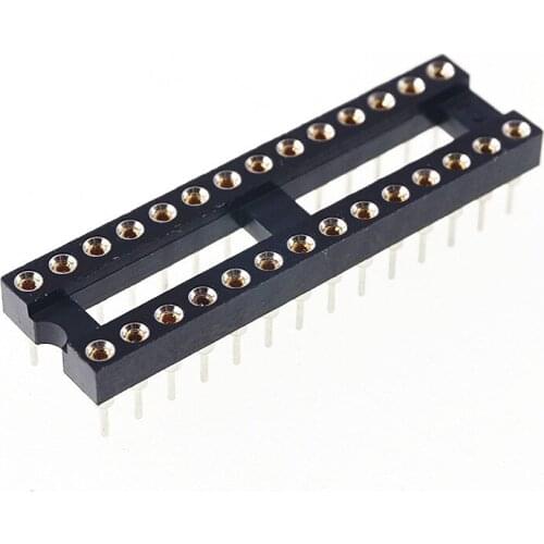 500pcs 0.100" 2.54mm Pitch IC socket Narrow 28 Position 2x14 Pin machine Pin Row spacing 7.62mm plate DIP Through hole solder