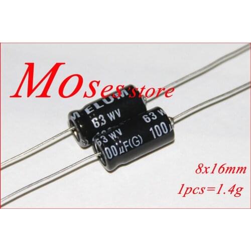 63v 100uf 100% Original Axial 8x16mm