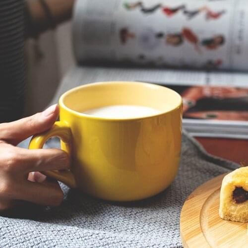 680ml Large Capacity Thick Heat-resistant Ceramic Milk Cup Juice Cow Yogurt Tea Cup Household Belly Water Cup Coffee Cup