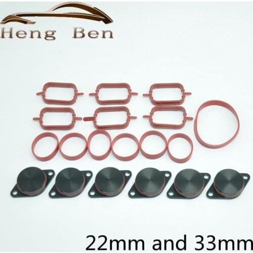 22/33mm OEM design by aluminum For BMW Swirl Flap Blanking Plates seal with intake manifold gasket 6 cylinder
