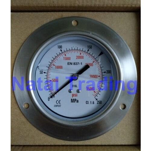 Free Shipping! 250Mpa M20X1.5 filling silicone oil High Pressure Gauge 35000psi high pressure fuel system hydraulic gauge