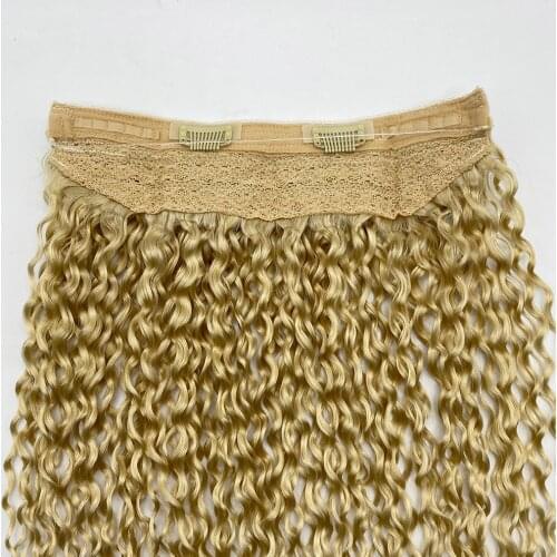 Bluelucky Top Quality European Remy Human Hair Blond Color Halo Hair Extensions Straight 100g/Piece