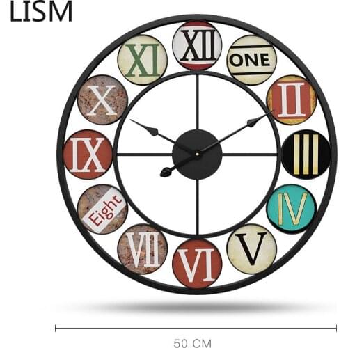 Creative Large Wall Clock Modern Design Living Room Luxury Metal Retro Wall Clocks 3d Silent Zegarek Winilowy Vintage Home Decor