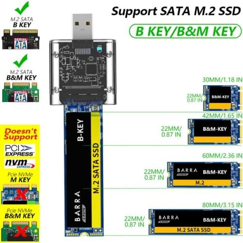 M2 SSD Case M.2 To USB 3.0 Gen 1 5Gbps High-speed SSD Enclosure For SATA M.2 For NGFF SSD 2242 2260 2280 Card Adapter