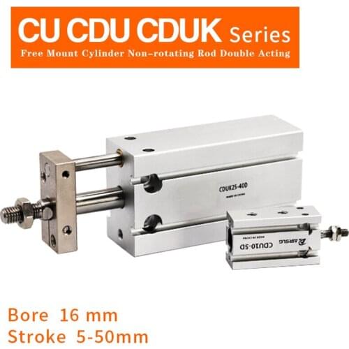 CU CDU CDUK CU16 CDU16 CDUK16 Broe 16 mm Stroke 5-50mm Free Mount Cylinder Non-rotating Rod Double Acting Built-in magnet