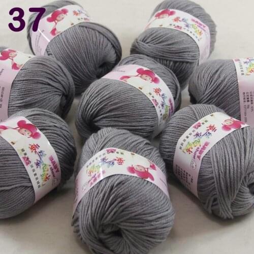 Color Optional 8 ballsX50g Cashmere Silk Velvet Children Hand Kintting Yarn Mom Gray 18-37