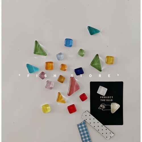 Colored Glass Irregular Magnetic Refridgerator Magnets Magnet Magnetic 20 Pieces