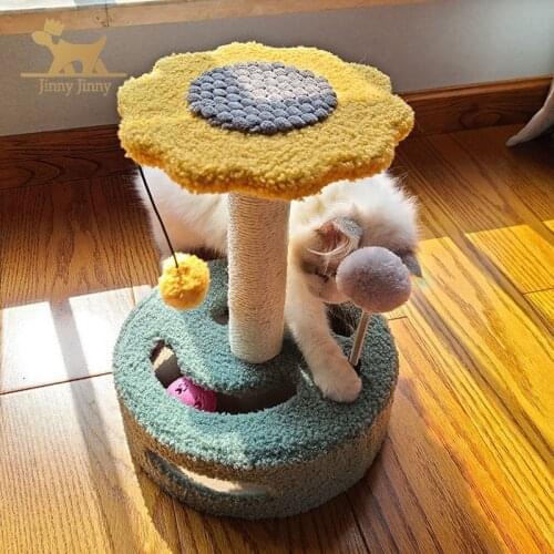Cat Tree Tower Climbing Bed with Scratching ,Cat Tower,Cat Scratcher,Cat Toys Stuff Ball Jump Exercise ,Style Flower