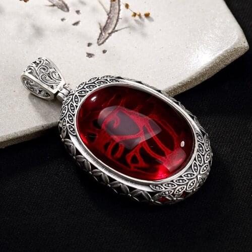 Pure silver long high-grade chalcedony pomegranate red sweater chain hollow out chicken joker women pendants wholesale
