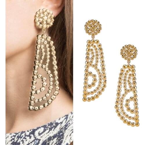 Europeans and Americans exaggerated metal wind-ear clip tide manual forging effect sequined Earrings