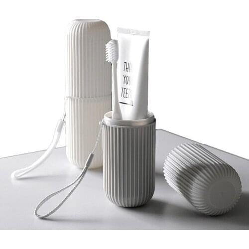 ILFML Portable ToothBrush Storage Box Travel Camping Toothbrush Case Washing Cup With Cover Bathroom Storage Organizer Box