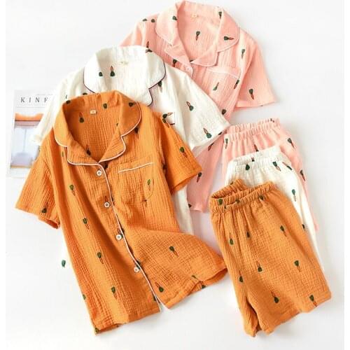 Summer Sleepwear Womens Pajama Sets New Cotton Pijama With Pockets Pyjama Femme Quality Ladies Home Suit Clothes For Home