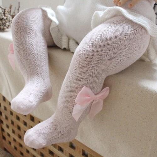 Summer New Baby Girls Stockings Mesh Breathable Anti-mosquito Tights Leggings Solid Color Soft Cotton Baby Pantyhose For Girls
