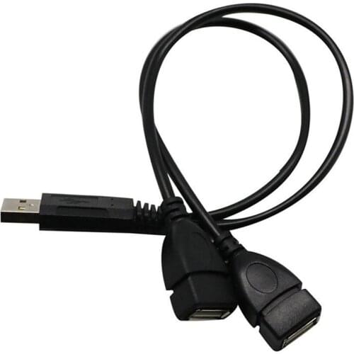 HOT 30cm Y Splitter Hub Power Cord Adapter Cable USB 2.0 A Male To 2 Dual Female Jack