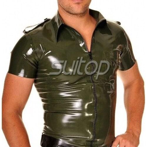 Mens rubber latex unform Jackets