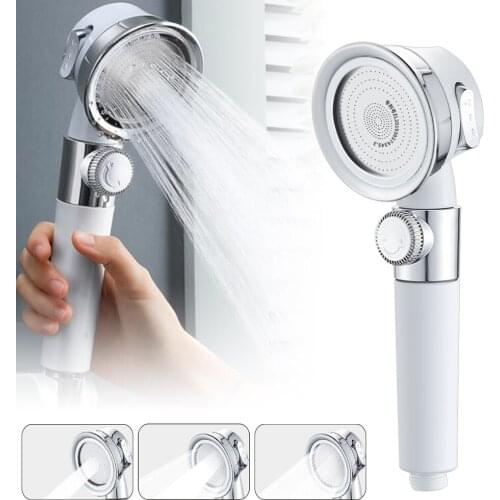 Pressurized Shower Head High Pressure Water Saving Perforated Free Bracket Hose Adjustable Bathroom Accessories Shower Set