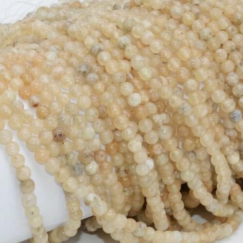 Natural Simple Quality Mali Garnet / Yellow Garnet Loose Round Beads 4.2mm