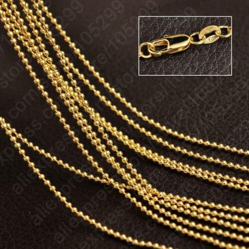 Newest 5 PCS 18 Inches Gold Filled Beads Ball Necklace Chains Wholesale Newest Style Jewelry Pendant