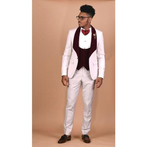 New Groom Tuxedos Groomsmen Peak Lapel Custom Made Men Suits Wedding Prom Dinner Best Man Blazer ( Jacket+Pants+Vest+Tie )