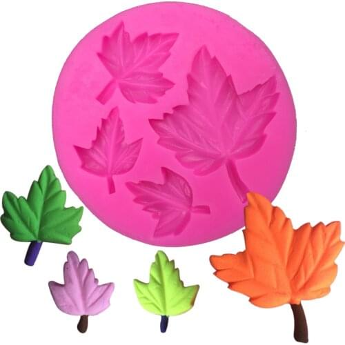 New Maple leaves-dimensional Shaped DIY fondant cake silicone moulds chocolate for cupcake decoration kitchen Baking tool F-0059