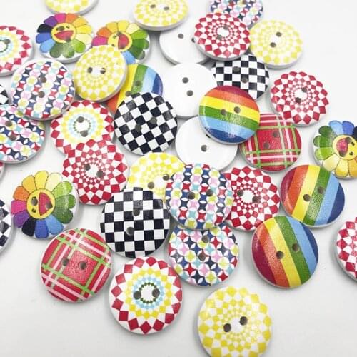 New 25/50pcs Sunflower Wood Buttons 20mm Sewing Craft Mix Lots WB708