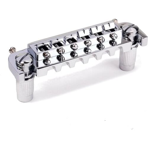 Wraparound Roller Bridge Saddle Tailpiece Combo for LP Style Electric Guitar Replacement Parts Accessories (Silv