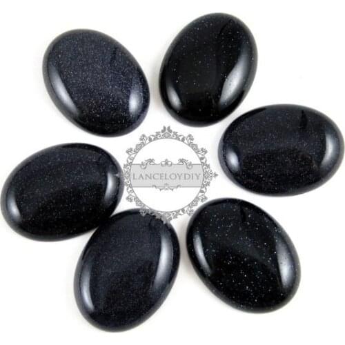30x40mm oval deep blue shining bule star sandstone cabochon 4120018
