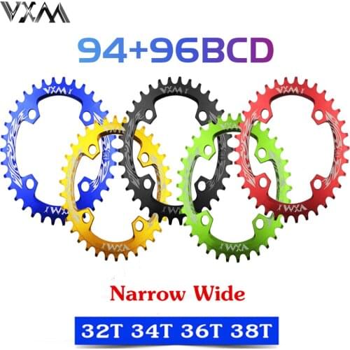 VXM Oval 94+96mm Chainwheel 32/34/36/38T MTB bike Chainring for ALIVIO M4000 M4050 NX GX X1 94BCD/96BCD crank Bicycle Parts