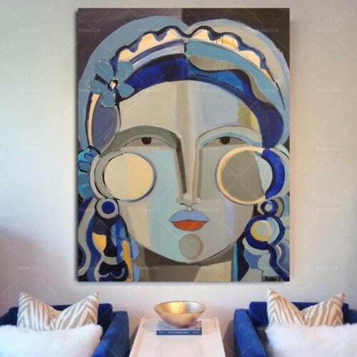 1 Pieces Impressionist Abstract Woman Portrait Wall Posters For Living Room Modern Home Decor Pictures Bedroom Canvas Paintings