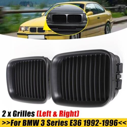 Pair Matte Black Sport Kidney Grille Grill For BMW E36 318 328 328 1992 1993 1994 1995 1996 Car Racing Grills