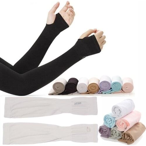 1Pair Arm Sleeves Sun UV Protection Hand Cover Stretchy Sports Sleeve Summer Cooling Running Fishing Cycling Sportswear Supplies