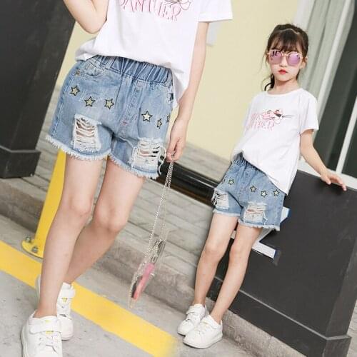 Baby girls shorts jeans cartoon summer cotton childrens shorts kids denim shorts for girls clothes