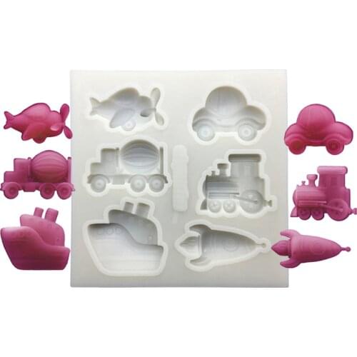 Plane Ship Rocket Car Silicone Mold Sugarcraft Chocolate Cupcake Fondant Cake Decorating Tools