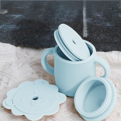 Cover Silicone Training Cup with Straw Leak Proof Lid Applicable Spill Proof Sippy Cup For Kids resistance to kink elasticity