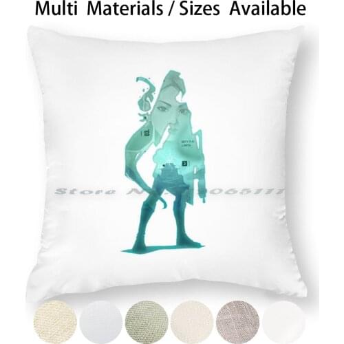 Valorant Sage Blue Pillow Case Throw Pillow Cover Cotton Linen Flax Sage Valorant Knife Ocean Blue Gaming Csgo Jett Phoenix