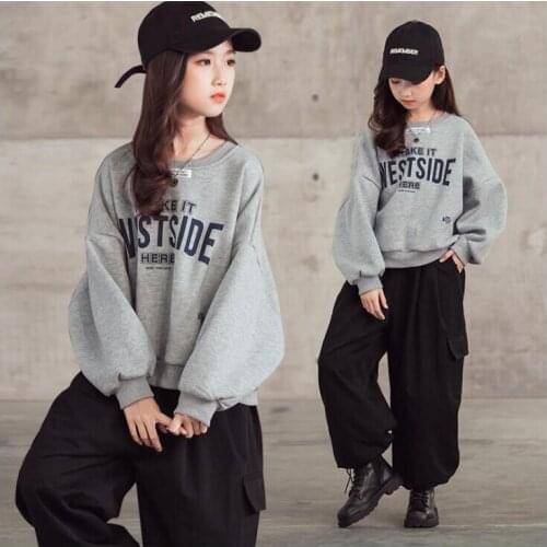 Children Clothing Tracksuit Spring Autumn Gray Long T-shirts + Pants Girls Clothing Sets Teen Clothes For Girls 6 8 10 12 13