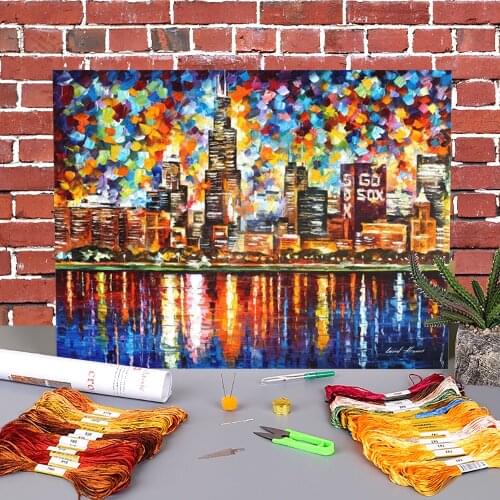 Charlie Parker Printed Fabric 11ct Cross-stitch Set Diy Dmc Painting Design Printed Canvas 11CT Cross Design