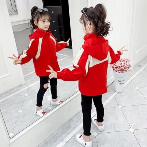 3 5 7 9 Years Spring Autumn Jackets for Girls Teenage Fashion Kids Hooded Windbreaker for Girl Children Jacket Baby Trench Coat