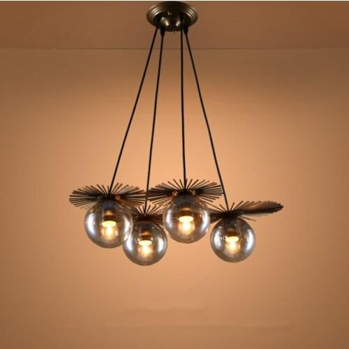 Vintage Loft Industrial Pendant Lights dumb black Bar Stair Dining Room Glass Shade suspension luminaire Pendant Lamp Fixtures