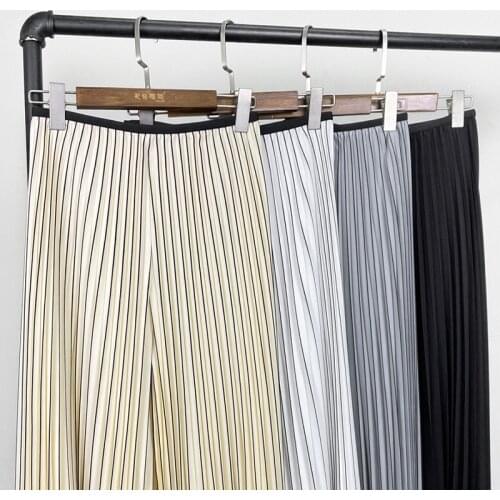 Issey Miyake womens trousers autumn new high-waist drape wide-leg comfortable casual pants womens thin hand-pleated trousers