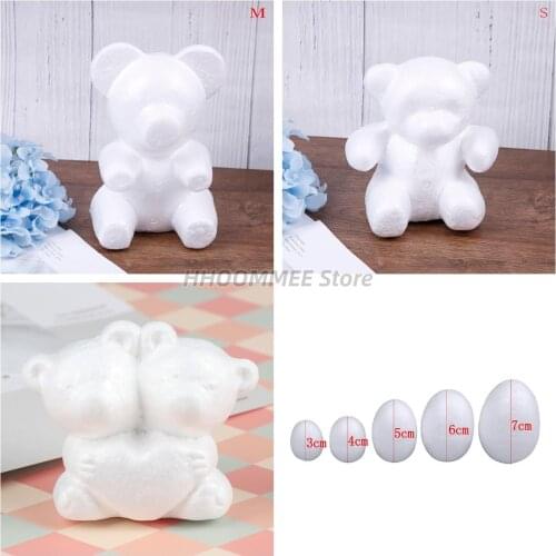 1PC Modelling Polystyrene Styrofoam Foam Bear Egg White Craft Balls For DIY Christmas Party Decoration Supplies Gifts